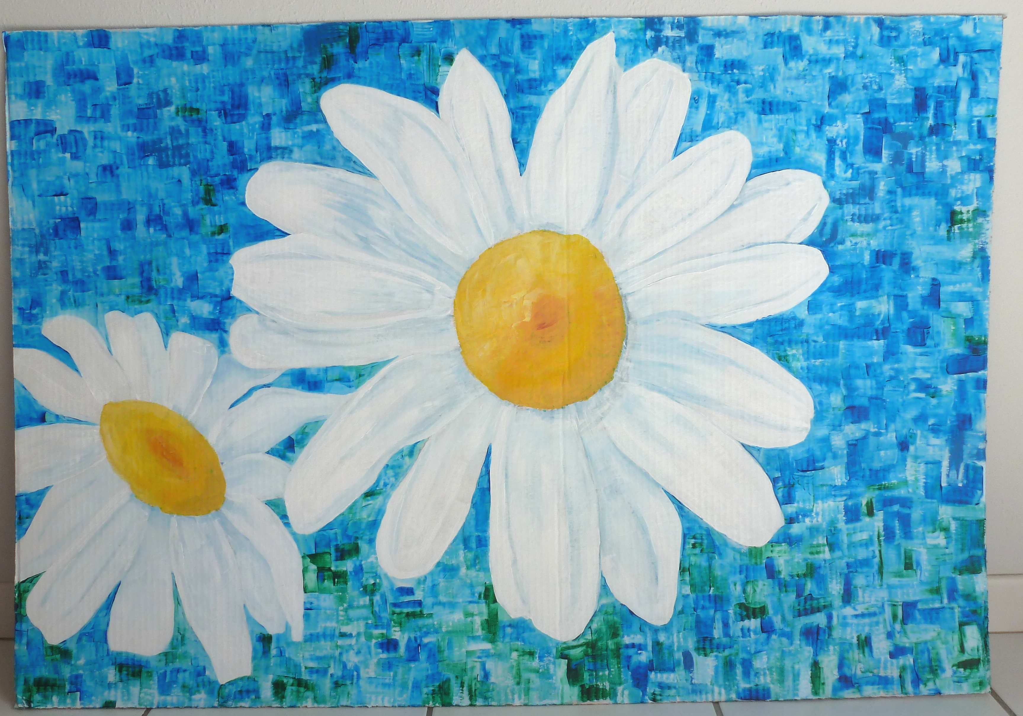 Daisy Acrylic Painting